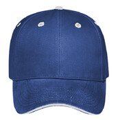 OTTO Brushed Bull Denim Sandwich Visor Six Panel Low Profile Baseball Cap
